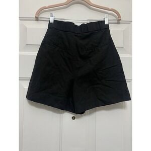 NWOT Zara Women's High-Waisted‎ Pleated Shorts Black XS